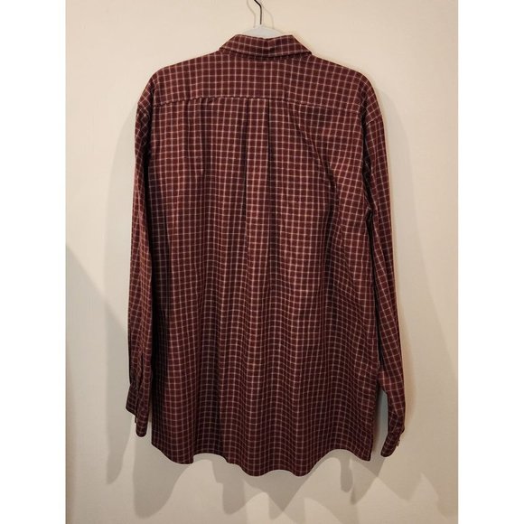 VINTAGE 90's LL Bean Men's Sz XL Plaid 100% Cotton Button Down Wrinkle Resistant - Picture 2 of 11